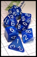 Dice : Dice - Dice Sets - Role 4 Initiative Marble Blue with White Numerals - Dark Ages